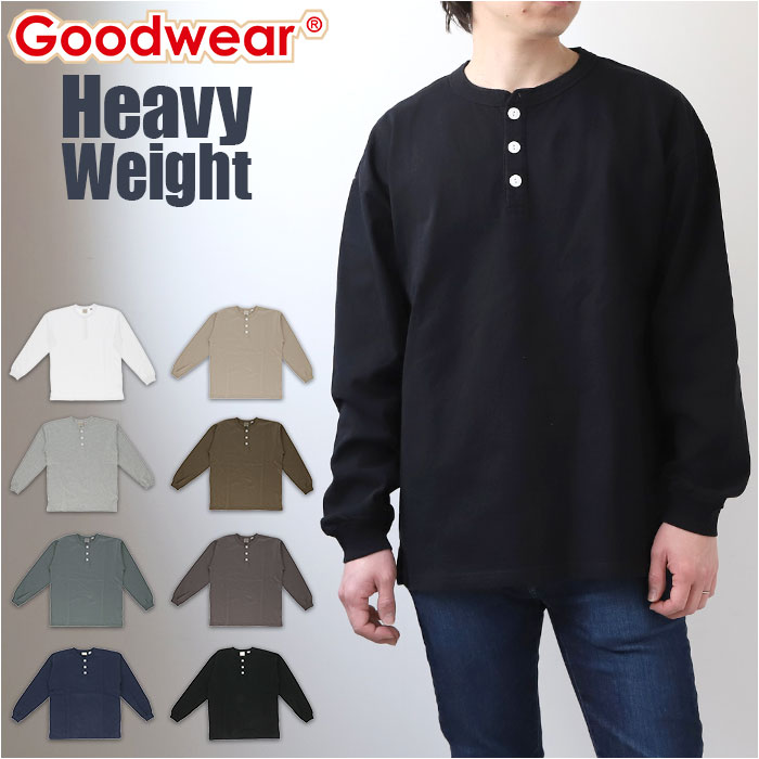 楽天BACKYARD FAMILY バッグタウンgoodwear 長袖 tシャツ グッドウェア 2w75512 通販 メンズ シャツ Goodwear USA ロンt シャツ 袖リブヘンリーネックロンT トップス インナー アンダーウェア レディース ユニセック