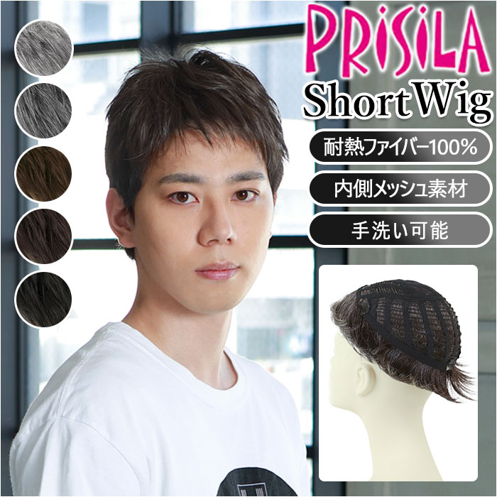 PRISILA プリシラ メンズ 部分ウィッグ 部分ウイッグ 好評 ヘアピース 部分かつら カバーピース かつら..