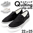 スリッポン 厚底 レディース 好評 ぺたんこ 靴 スニーカー シューズ キルティング 紐なし ひもなし 歩きやすい 可愛い かわいい シンプル フラット 女性 ...