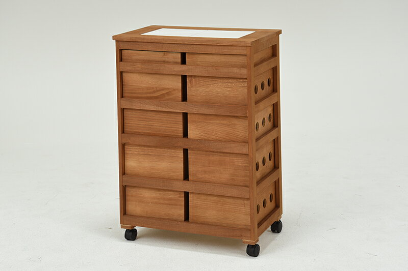 キッチンストッカー ワイド 好評 野菜ストッカー MUD-6735LBR キッチンワゴン キッチン  ...