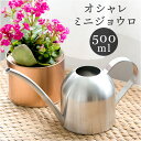 じょうろ おしゃれ 室内 好評 如雨露 ジョウロ ジョーロ 水差し ステンレス 500ml 長口 丸形 コンパクト 小型 丈夫 かわいい シンプル モダン 水や...