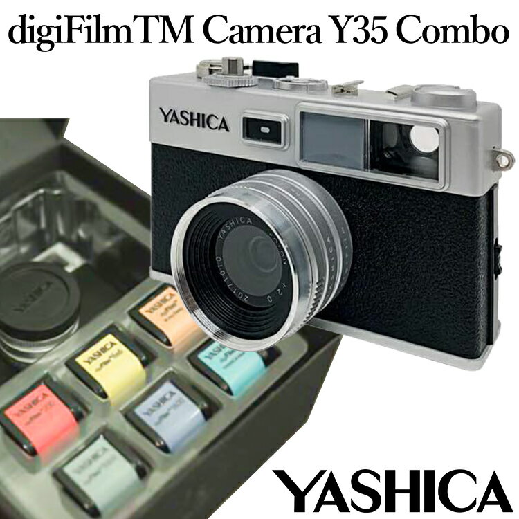 デジタルカメラ ヤシカ 好評 YASHICA デジフィルムカメラ digiFilm CAMERA Y35 Combo デジフィルム 6種 全種付き レトロ 昭和 おしゃれ かわいい ヴィンテージ感 1400万画素 電池式 単3乾電池 トイカメラ レトロカメラ