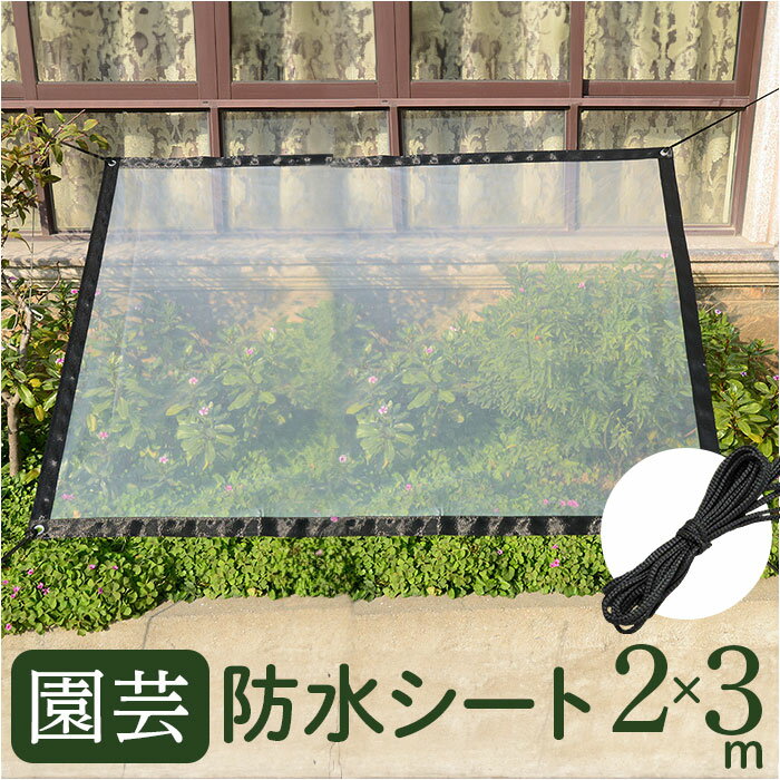 ガーデニング 園芸シート ロープ付き 2m×3m 好評 透明シート 防水シート 温室フィルム シート 温室カバー 雨よけ 保護シート 保護 植物 日よけ 日除け...