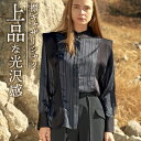 MIND マインド 襟 ギャザー ブラウス 好評 シャツ 長袖ブラウス 長袖シャツ 襟ギャザー シワになりにくい 光沢感 上品 透け感 涼しげ 清潔感 ドレープ...
