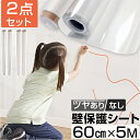 壁 保護シート はがせる 好評 壁紙保護シート 透明 60cmx5m 2点セット 壁汚れ防止 シート 壁保護シート 静電気 壁紙 貼ってはがせる 接着剤不使用 猫 ひっかき 防止 爪とぎ防止 落書き防止 洗面台 水はね キッチン 台所 内装 インテリア