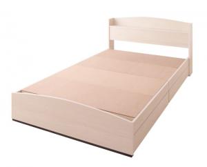 【フレーム:ナチュラル】カントリーデザインのコンセント付き収納ベッド ベッドフレームのみ セミダブル