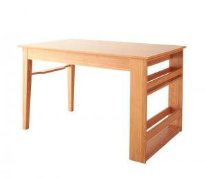 【テーブルカラー:ナチュラル】ダイニングテーブル 三段階伸縮式 シェルフ付きダイニングシリーズ ダイニングテーブル単品 W120-180