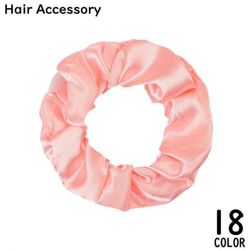 Rakuten - シュシュ ヘアゴム レディース ヘアアクセサリー 髪飾り 髪留め サテン 光沢 無地 ヘアアレンジ まとめ髪 シンプル おしゃれ