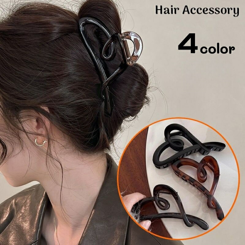 乐天商城 - バンスクリップ ヘアクリップ レディース ヘアアクセサリー 髪留め 髪飾り 大きめ しっかり まとめ髪 ハート クロス かわいい