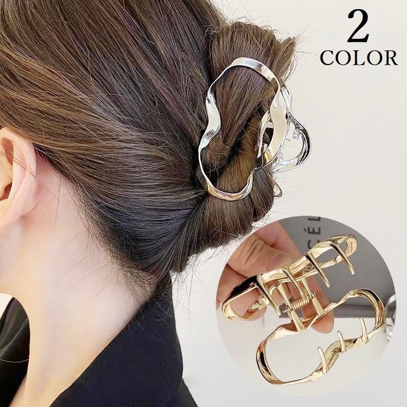 樂天商城 - バンスクリップ ヘアクリップ レディース ヘアアクセサリー 髪留め 髪飾り 金属製 大きめ しっかり まとめ髪 上品 おしゃれ メタル アップ ハーフアップ
