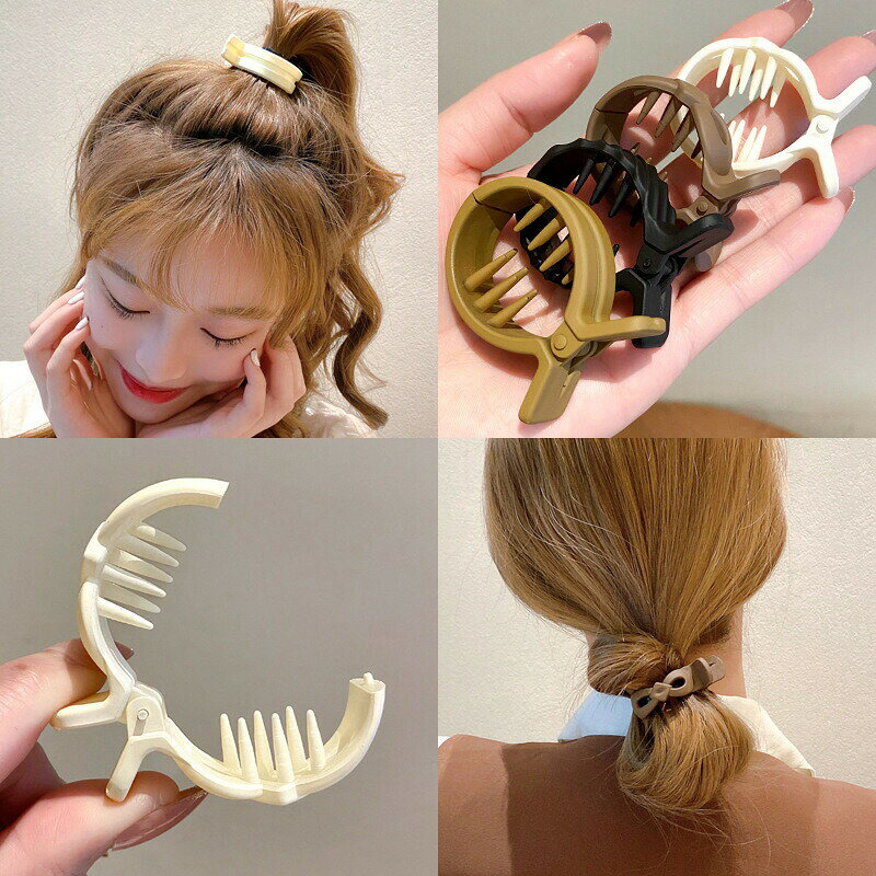 BACKYARD FAMILY ママタウンのヘアクリップ サイドバンスクリップ レディース ヘアアクセサリー 髪留め シンプル おしゃれ マットカラー ツヤなし ホワイト ブラック ブラウン 白 黒｜アングル3