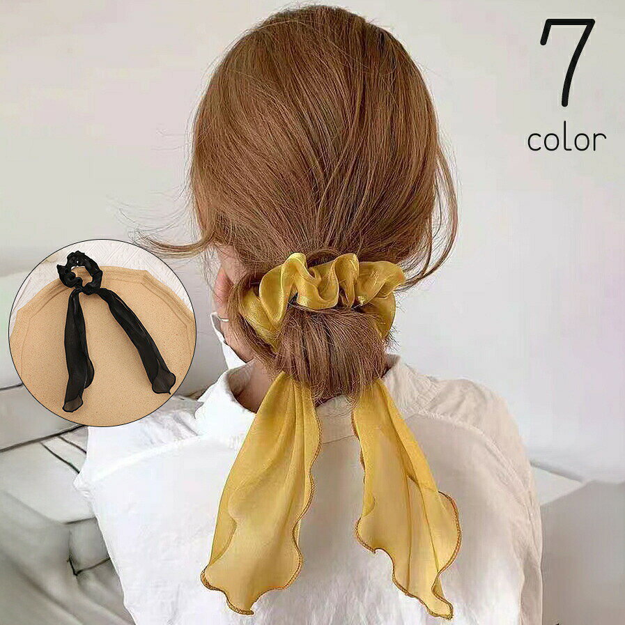 透け感のあるリボンがキュートなヘアゴム。ヘアアレンジのアクセントにオススメです♪ 【サイズについて】画像をご参照ください。 【カラーについて】生産ロットにより柄の出方や色の濃淡が異なる場合がございます。お使いのモニターや撮影時の光の加減などにより画像と実際の商品のカラーが異なる場合もございます。予告なしにカラーやデザインなどの変更がある場合もございます。