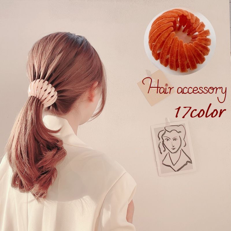乐天商城 - ヘアクリップ ヘアリング マルチクリップ レディース 女性 ヘアアクセサリー 髪飾り ポニーテール お団子ヘア ヘアアレンジ 可愛い おしゃれ ベロア調 まとめ髪 髪留め カラバリ豊富