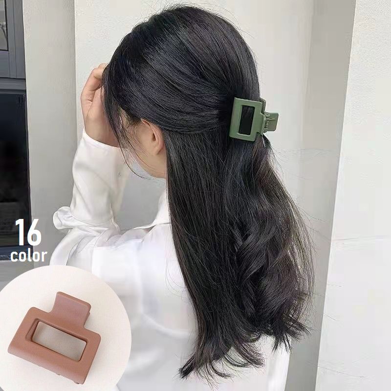 樂天商城 - ヘアクリップ バンスクリップ レディース ヘアアクセサリー 髪留め スクエア 四角 小さめ 無地 ツヤなし マット おしゃれ かわいい ヘアアレンジ カジュアル シンプル ブラック ホワイト ピンク ベージュ 黒 白