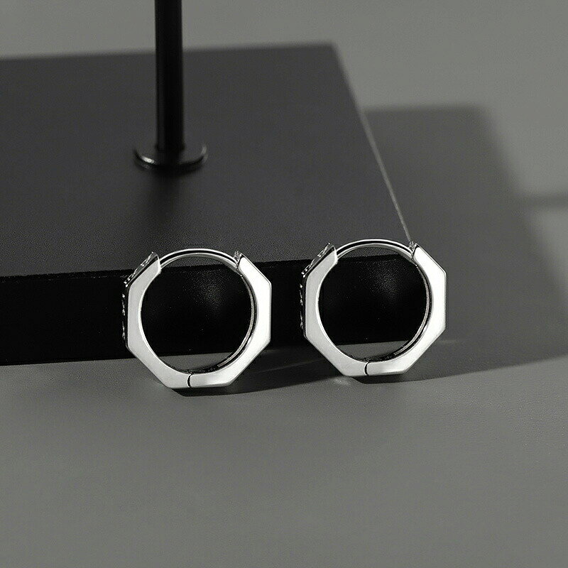 ピアス メンズ フープピアス アクセサリー 男性用 リングタイプ シルバーカラー ロ...