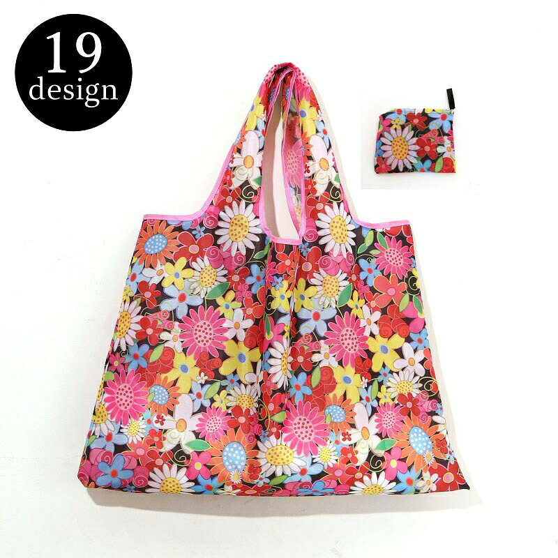 Tote Bag Type - エコバッグ ショッピングバッグ カバン 鞄 かばん バッグ コンパクト 折りたたみ 買い物 ショッピング 買い物袋 レジ袋 便利 フラワー 花柄 お花 アニマル ゾウ かわいい おしゃれ お洒落 雑貨 デザイン豊富