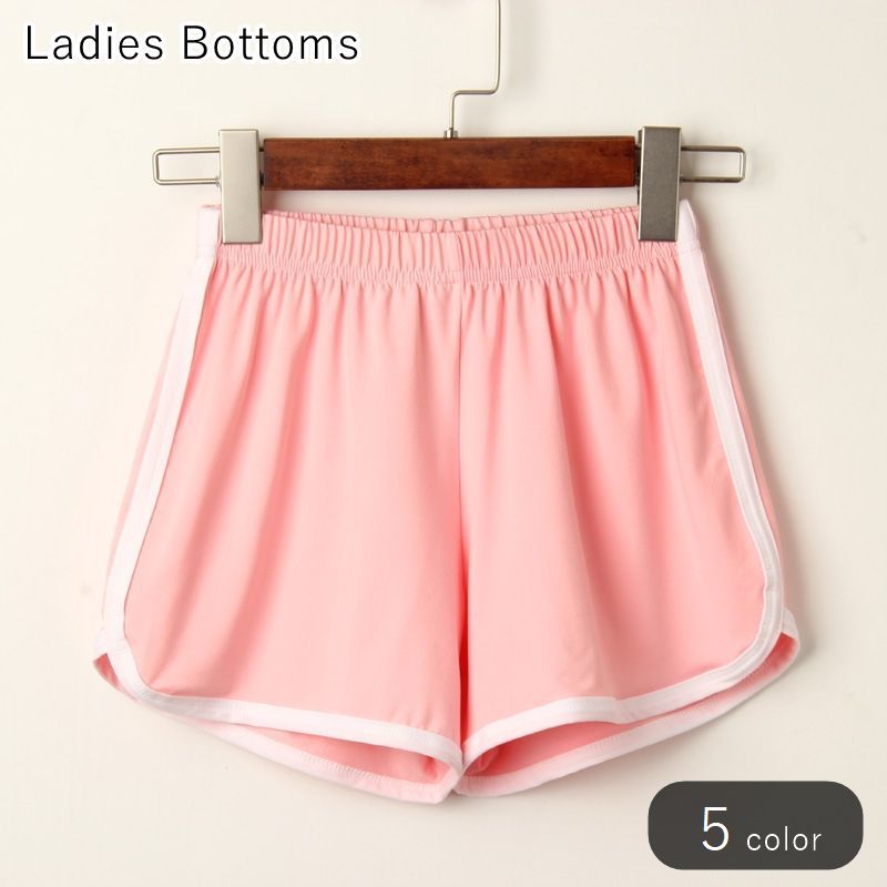 乐天商城 - ショートパンツ ハーフパンツ 半ズボン 部屋着 ルームウェア レディース 女性 ボトムス ショート丈 ミニ丈 ゴムウエスト スポーティ 無地 グレー ブラック ホワイト シンプル カジュアル ラフ かわいい キュート 夏