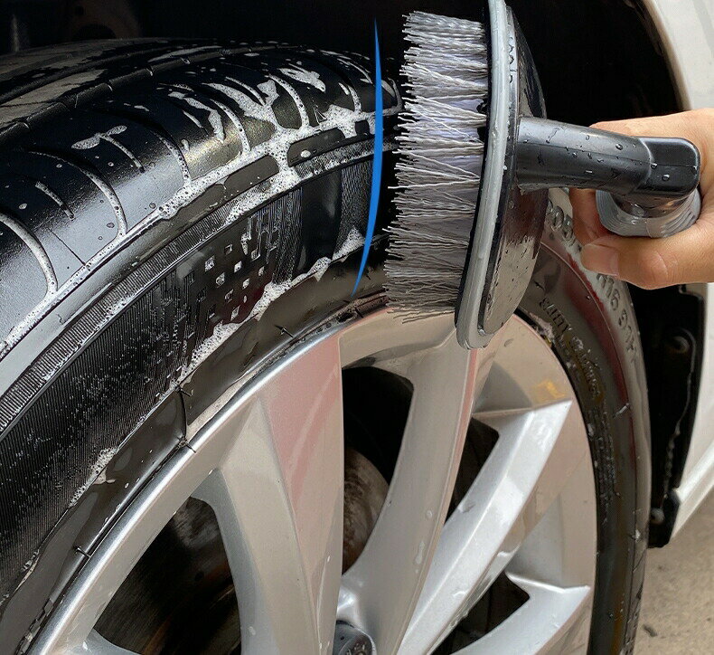 洗車ブラシ タイヤブラシ ホイールブラシ 単品 1本 T字型 柄付き タイヤ掃除 洗車...