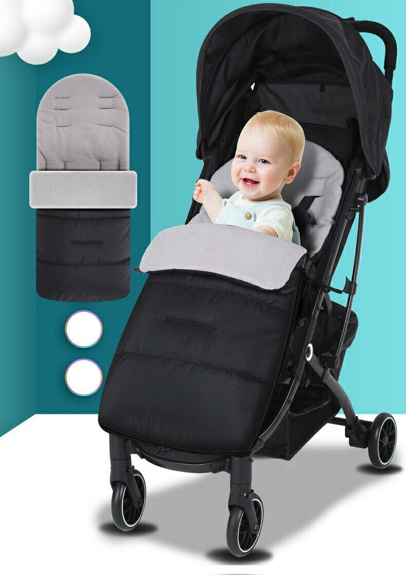 BACKYARD FAMILY ママタウンのベビーカー用フットマフ フットカバー ベビー用品 男女兼用 赤ちゃん おくるみ バギー マット 防寒 暖か 取り付け簡単｜アングル2