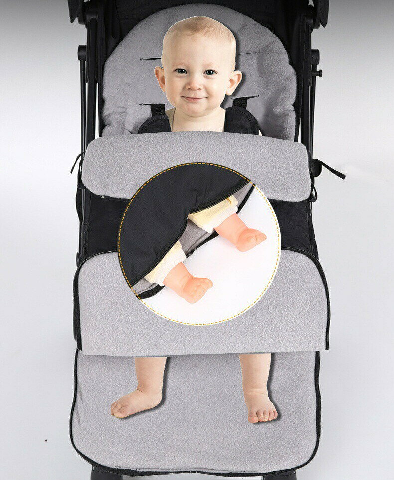 BACKYARD FAMILY ママタウンのベビーカー用フットマフ フットカバー ベビー用品 男女兼用 赤ちゃん おくるみ バギー マット 防寒 暖か 取り付け簡単｜アングル3