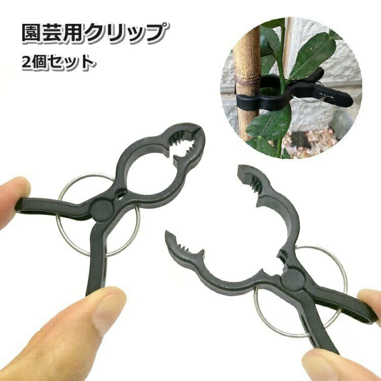 簡単に開閉しでき、植物を傷つけることなく誘引する！園芸用クリップ2個セットです。 【サイズについて】画像をご参照ください。 【カラーについて】生産ロットにより柄の出方や色の濃淡が異なる場合がございます。お使いのモニターや撮影時の光の加減などにより画像と実際の商品のカラーが異なる場合もございます。予告なしにカラーやデザインなどの変更がある場合もございます。 【素材について】PP