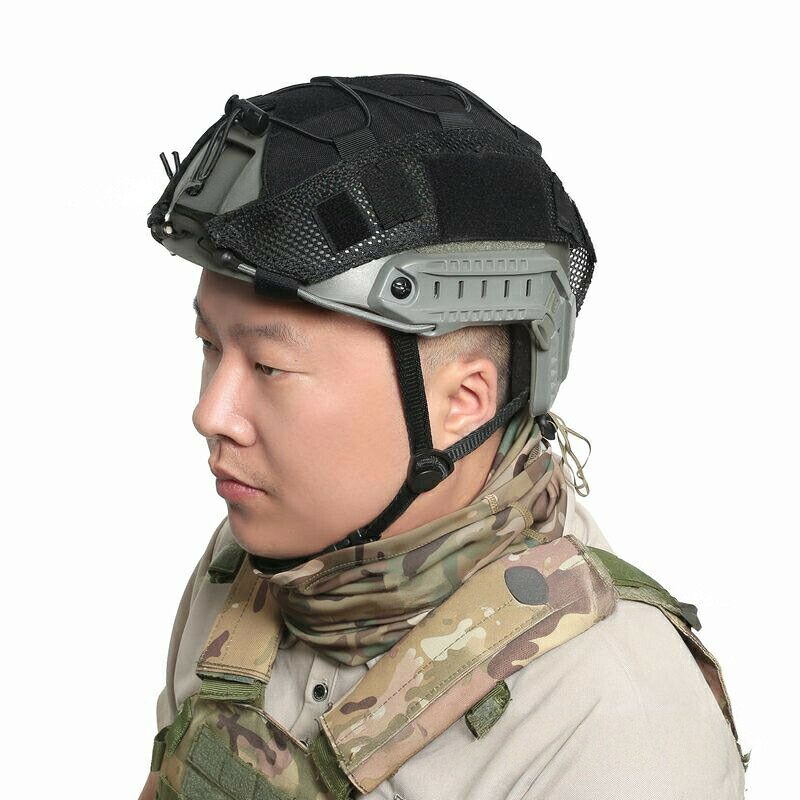 ヘルメットカバー サバゲー ミリタリー 迷彩柄 無地 メッシュ サイズ調整可能 保護...