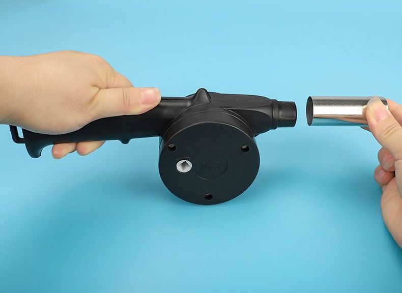 手動送風機 バーベキューファン 送風機 火起こし器 手回し ガンタイプ エアブロア ...