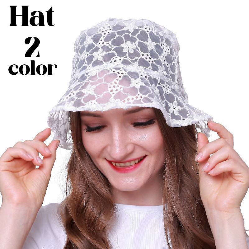 バケットハット 帽子 レディース 女性 ハット レース UV対策 通気性 おしゃれ カジュアル ファッション雑貨 ファッション小物