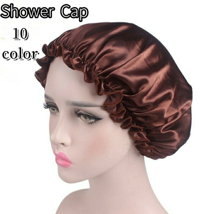 シャワーキャップ ヘアキャップ バスキャップ 大人用 防水キャップ 入浴 シャワー 洗顔用品 バス用品 サテン調 光沢感 レディース 女性 お風呂グッズ 無地 単色 ゴム 伸縮性 シンプル 上品 赤 青 ネイビー 茶 ベージュ 銀 黒 ピンク