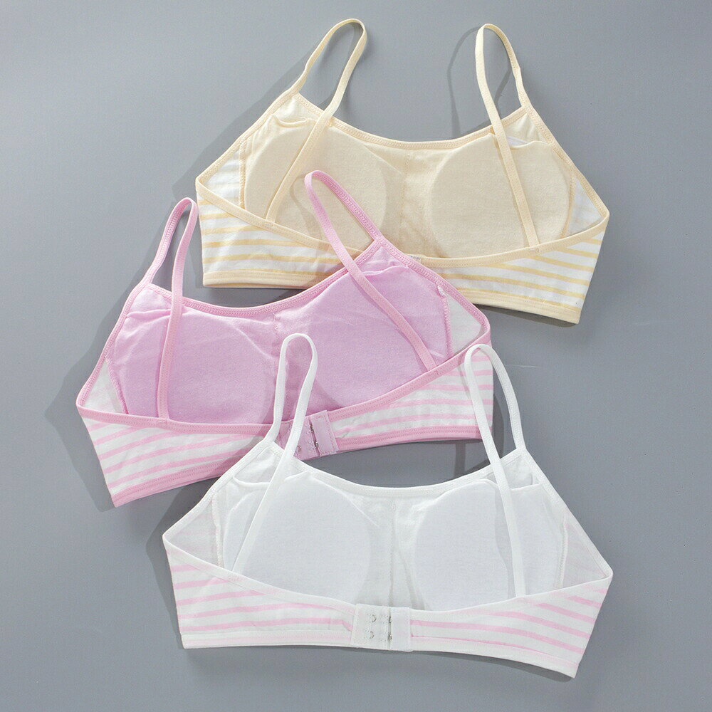 BACKYARD FAMILY ママタウンのブラジャー ブラトップ ジュニア キッズ 女の子 インナー 下着 カップ付き カップ入り キャミソール風 サイドボーダー ブラック ホワイト ピンク シンプル カジュアル スポーティ かわいい キュート｜アングル3