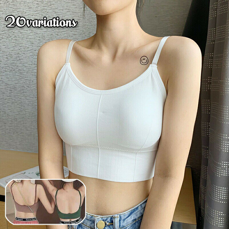 樂天商城 - ブラトップ キャミ パッド付 ノンワイヤーブラ ブラジャー ハーフトップブラ 女性下着 肌着 レディース スポーツブラ ラウンドネック Vネック バックUネック シンプル 無地 単色 デイリー ヨガ フィットネス トレーニング おしゃれ 婦人用