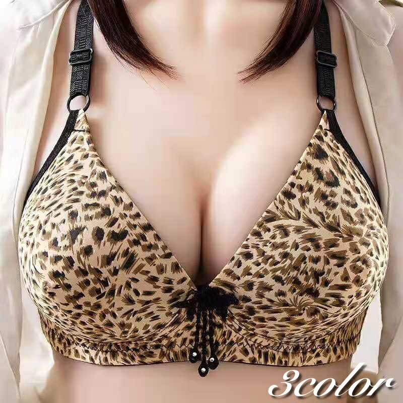 3/4カップブラ ブラジャー 単品 レディース 女性 インナー 下着 3列ホック ヒョウ柄 レオパード柄 おしゃれ かわいい 婦人下着
