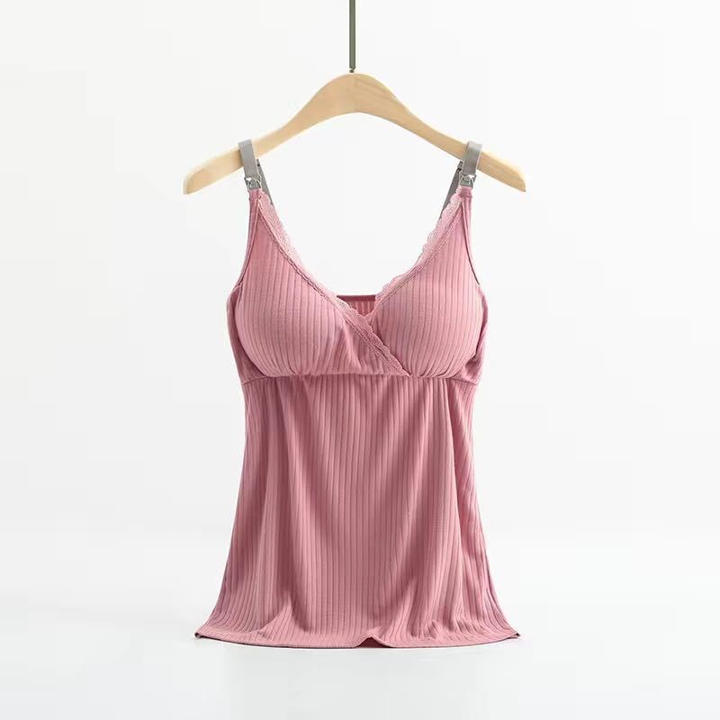 BACKYARD FAMILY ママタウンのキャミソール マタニティー 授乳 マタニティ 産前 産後 インナー ノンワイヤー ブラキャミ 大きいサイズ レディース クロスオープン フロントオープン 入院準備 パット付き｜アングル2