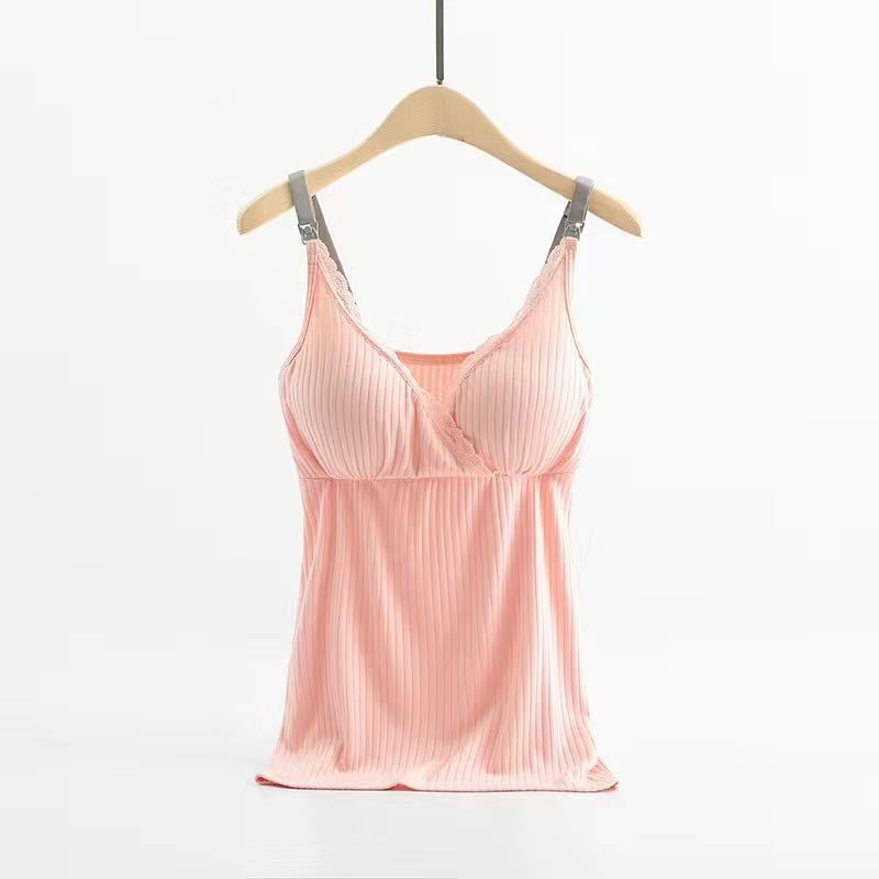 BACKYARD FAMILY ママタウンのキャミソール マタニティー 授乳 マタニティ 産前 産後 インナー ノンワイヤー ブラキャミ 大きいサイズ レディース クロスオープン フロントオープン 入院準備 パット付き｜アングル3