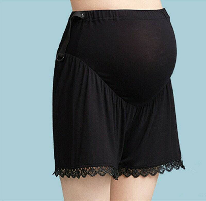 BACKYARD FAMILY ママタウンのマタニティ ペチパンツ タップパンツ レディース 女性 ボトムス ショートパンツ インナーパンツ ハイウエスト 伸縮性 ストレッチ ゆったり 柔らかい 薄手 レース シンプル お洒落 可愛い ペチパン 妊婦 産前 婦人用｜アングル2