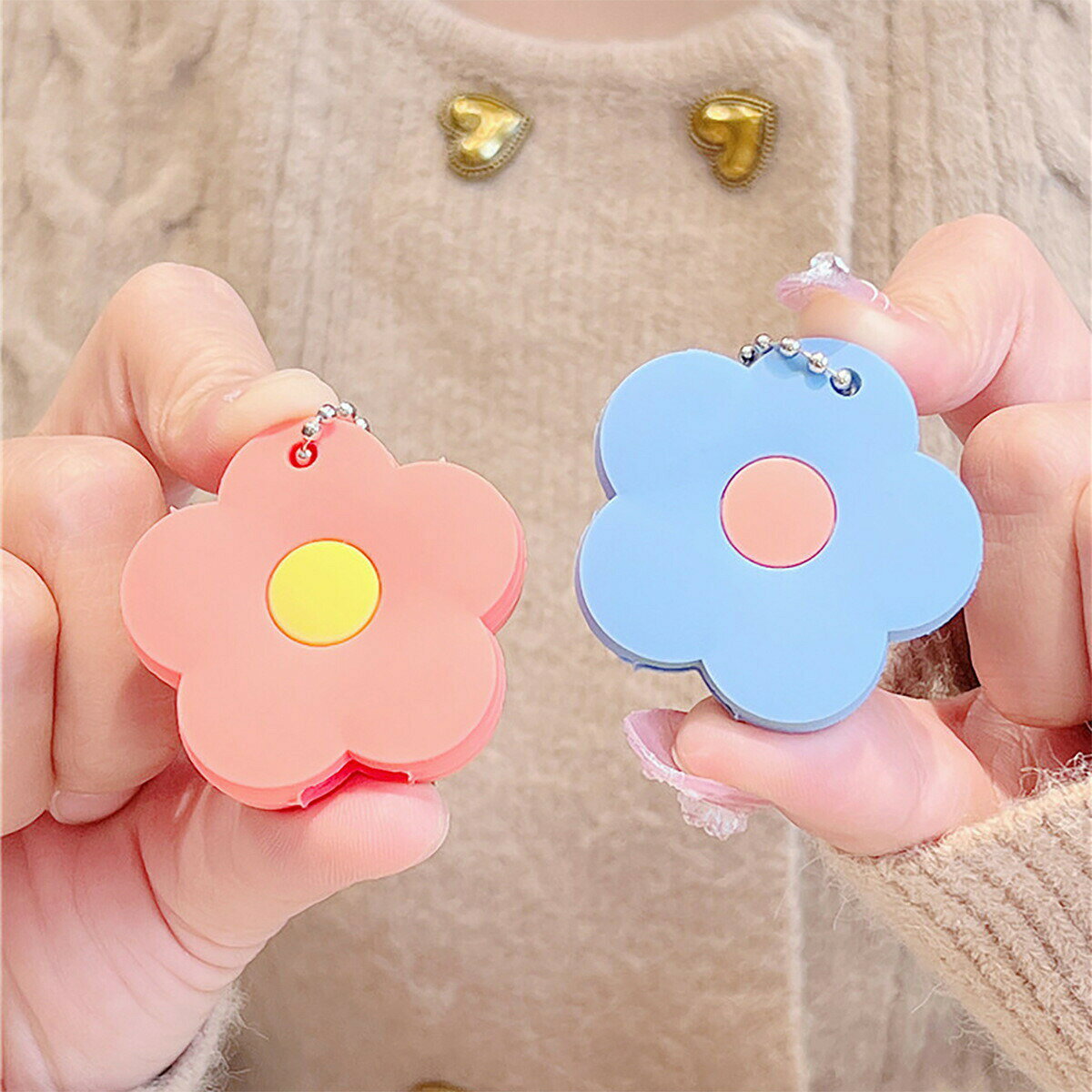 キーカバー キーホルダー キーキャップ 鍵カバー シリコン 柔らかい フラワー 花型...