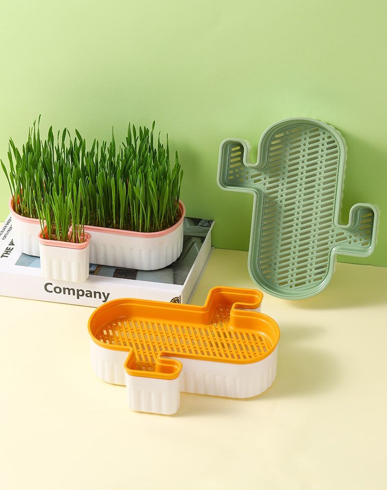BACKYARD FAMILY ママタウンの猫草プランター 猫草ポット 猫草ボックス ペット用品 猫用品 猫 ねこ ネコ 水耕栽培 容器 ケースのみ 鉢 室内 屋内 シンプル おしゃれ｜アングル3