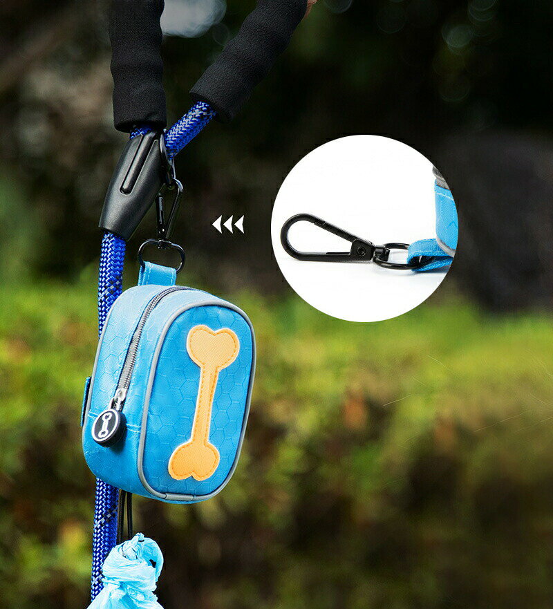 BACKYARD FAMILY ママタウンのマナーポーチ お散歩バッグ エチケット袋入れ ペット用品 犬 猫 ナスカン マジック テープ 面ファスナー 携帯 持ち運び 小物入れ かわいい おしゃれ ペットグッズ イヌ ネコ｜アングル3