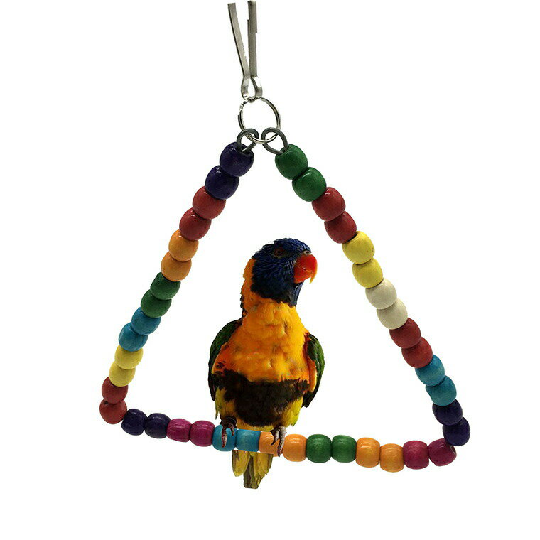 鳥用止まり木 止まり木 ペット 愛鳥 鳥 とり バード インコ おもちゃ グッズ オブジェ 雑貨 三角 トライアングル カラフル ぶら下げ ブランコ 飾り 吊り 吊り下げ 一休み 休み