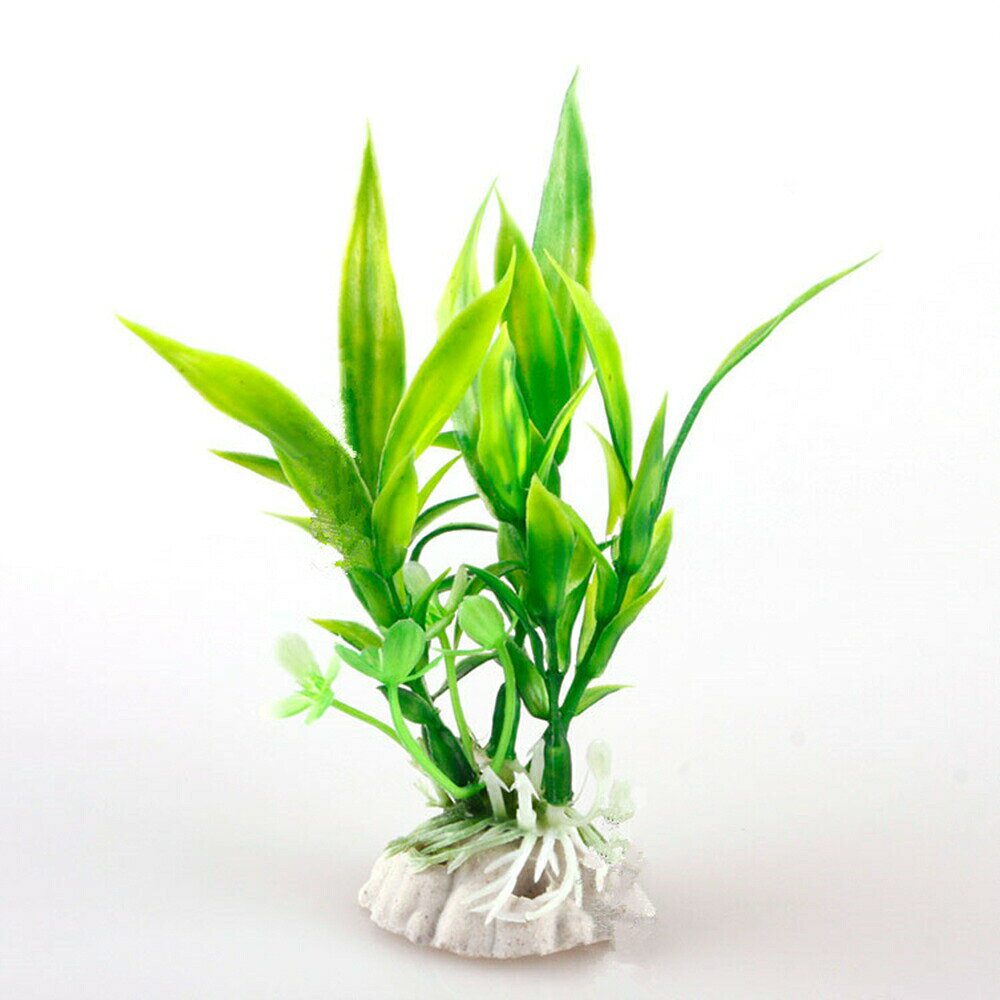 人工水草 人工プランツ 水槽用レイアウト 土台付き 造花 アクアリウムデコレーショ...