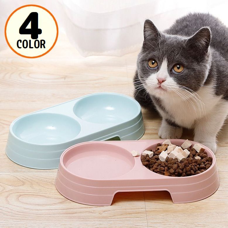とっても便利！使いやすい2in1ダブルタイプ♪プラスチック製のペット用フード＆ウォーターボウルです。 【サイズについて】画像をご参照ください。 【カラーについて】生産ロットにより柄の出方や色の濃淡が異なる場合がございます。お使いのモニターや撮影時の光の加減などにより画像と実際の商品のカラーが異なる場合もございます。予告なしにカラーやデザインなどの変更がある場合もございます。 【素材について】PP他