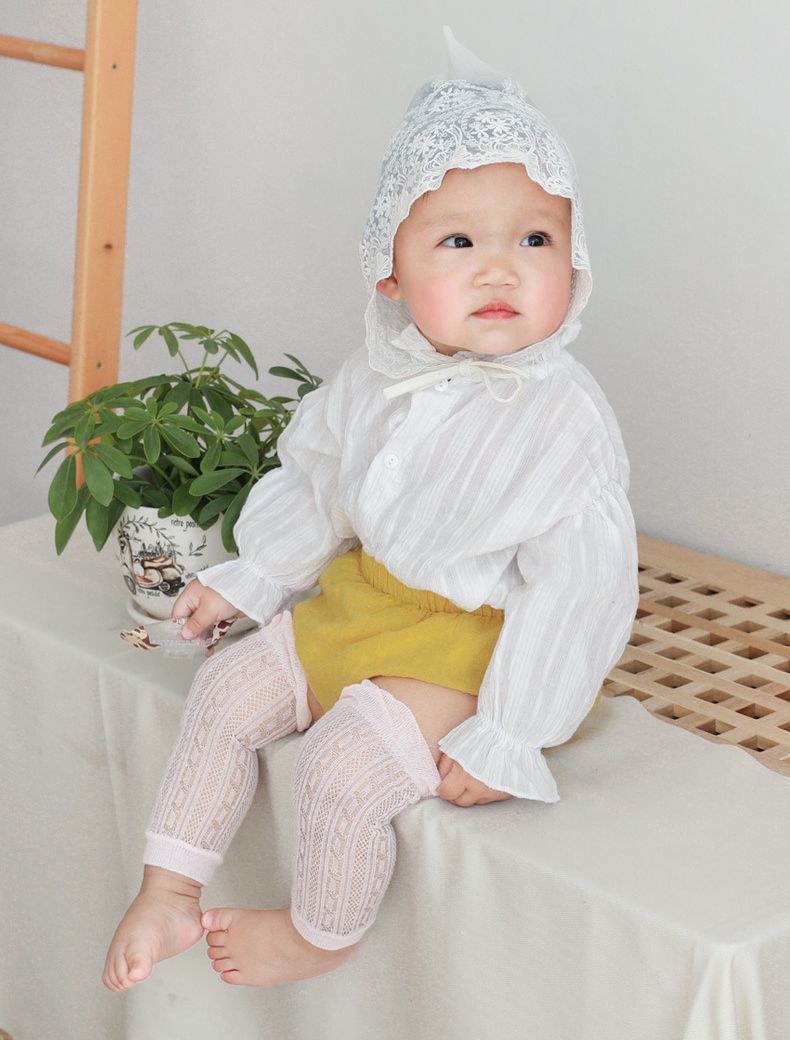 BACKYARD FAMILY ママタウンのレッグウォーマー ベビー 赤ちゃん キッズ ロング 薄手 メッシュ レース メロウフリル 通気性 冷房対策 蚊よけ 春 夏 秋｜アングル2