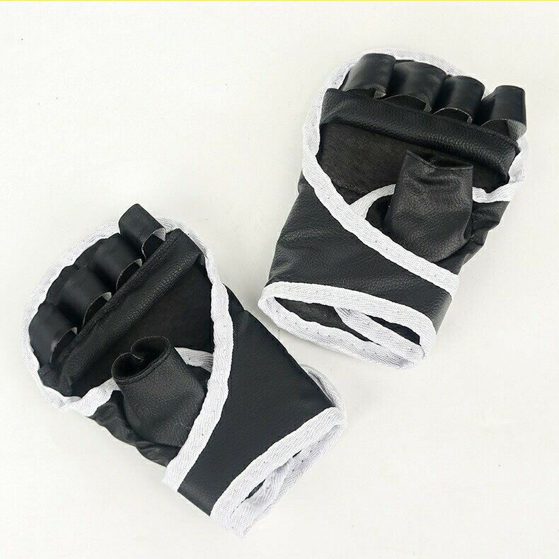 BACKYARD FAMILY ママタウンのオープンフィンガーグローブ 両手セット トレーニンググローブ グラップリング パンチング MMA 総合格闘技 ムエタイ キックボクシング テコンドー 空手 練習 黒 ブラック｜アングル3