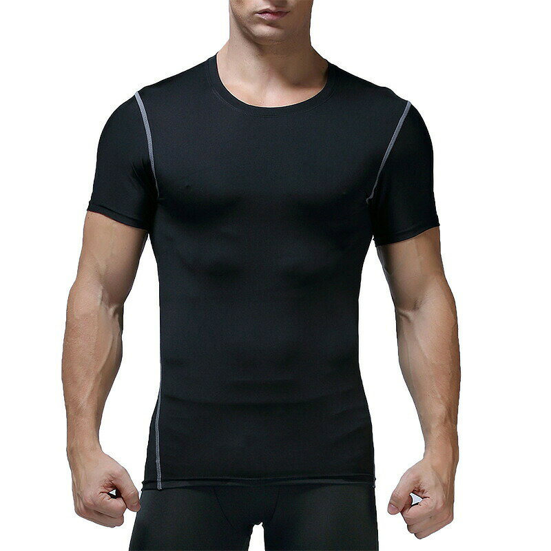 スポーツインナー スポーツウェア Tシャツ 半袖 ラウンドネック メンズ 紳士用 運...
