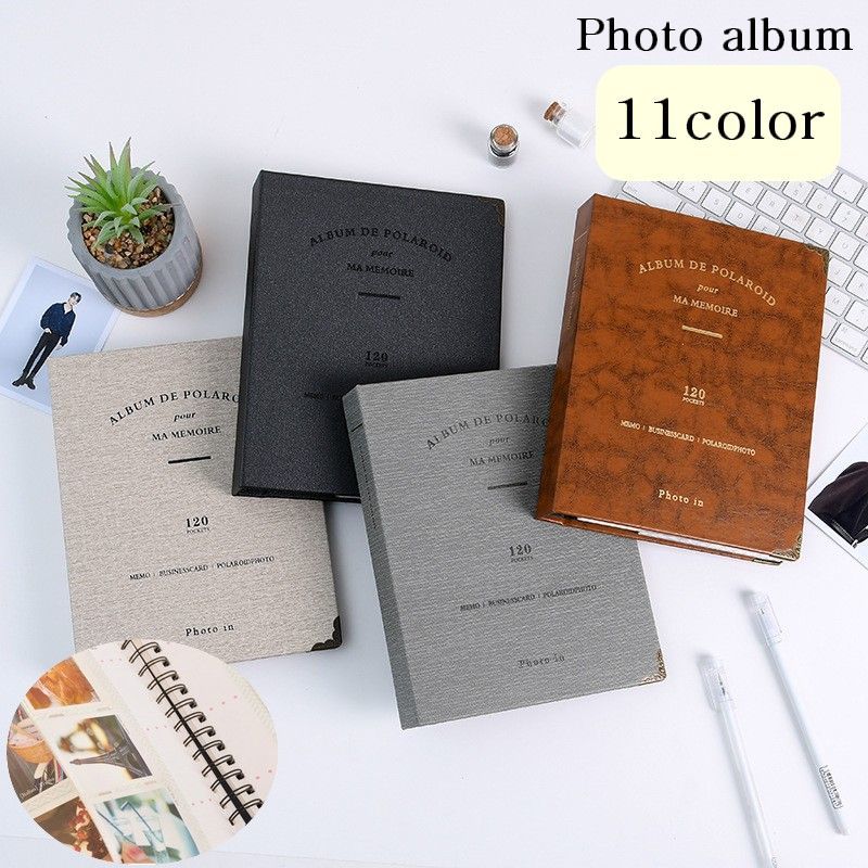 乐天商城 - フォトアルバム ポケット式 写真収納 大容量 8.9×6.35cm 120枚 チェキ インスタントカメラ ミニサイズ リング式 PUレザー おしゃれ シンプル 可愛い 記念 メモリアル 思い出 プレゼント カラバリ豊富