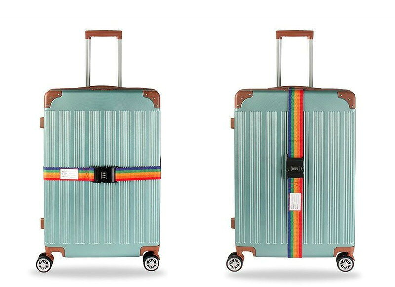 スーツケースベルト キャリーケースベルト 旅行用品 ダイヤルロック ロック機能付き ラゲッジベルト トラベルグッズ 旅行グッズ 防犯 長さ調節可能 ネームタグ付き カラフル レインボー 無地 単色 トリコロールカラー ストライプ 海外旅行 固定ベルト グレー 灰 ブ backyard-10396830 BACKYARD FAMILY ママタウン サンプル画像2