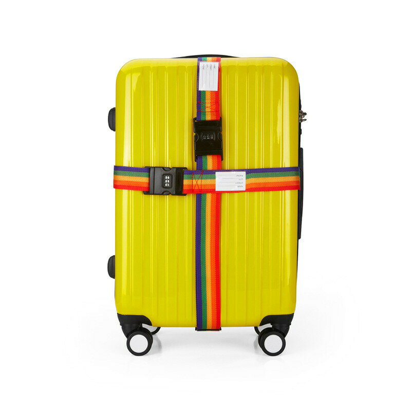 スーツケースベルト キャリーケースベルト 旅行用品 ダイヤルロック ロック機能付き ラゲッジベルト トラベルグッズ 旅行グッズ 防犯 長さ調節可能 ネームタグ付き カラフル レインボー 無地 単色 トリコロールカラー ストライプ 海外旅行 固定ベルト グレー 灰 ブ backyard-10396830 BACKYARD FAMILY ママタウン サンプル画像3