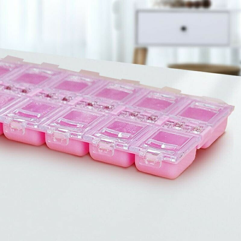 BACKYARD FAMILY ママタウンのネイルケース 収納ケース 12マス ネイルパーツケース ネイルアート用品 ジェルネイル 小分け ストーン 装飾 小物入れ ビース アクセサリー｜アングル2