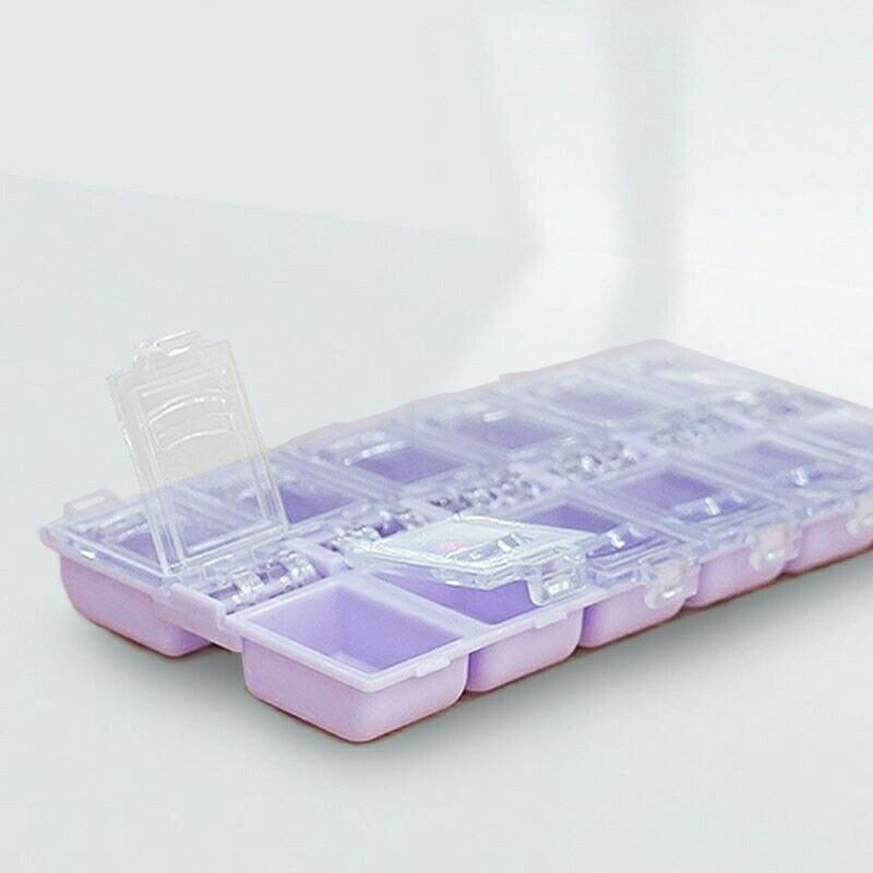 BACKYARD FAMILY ママタウンのネイルケース 収納ケース 12マス ネイルパーツケース ネイルアート用品 ジェルネイル 小分け ストーン 装飾 小物入れ ビース アクセサリー｜アングル3
