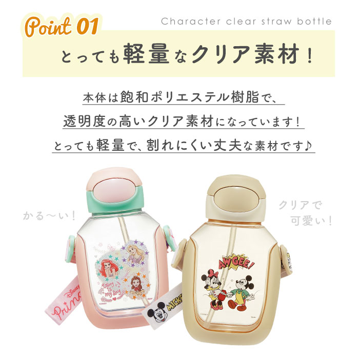 水筒 ストロー 子供 通販 クリアボトル ストローボトル ワンプッシュ 約 500ml 530ml 女の子 男の子 子ども キッズ キャラクター グッズ おしゃれ かわいい スケーター SKATER PDSH6DX 幼稚園 園児 遠足 backyard-10336990 BACKYARD FAMILY ママタウン サンプル画像3